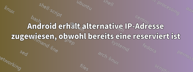 Android erhält alternative IP-Adresse zugewiesen, obwohl bereits eine reserviert ist