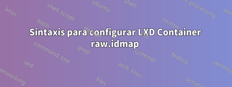 Sintaxis para configurar LXD Container raw.idmap