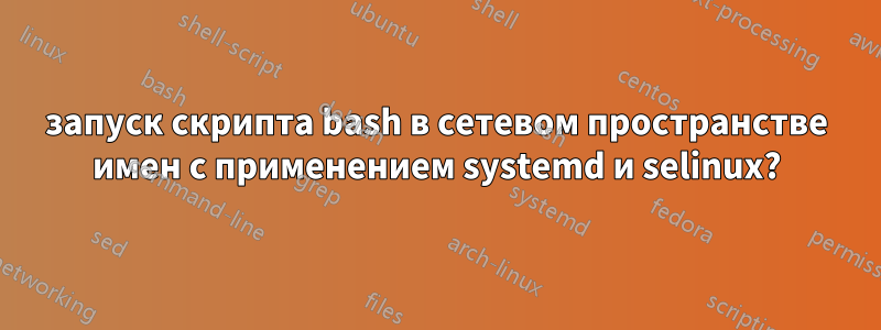 запуск скрипта bash в сетевом пространстве имен с применением systemd и selinux?