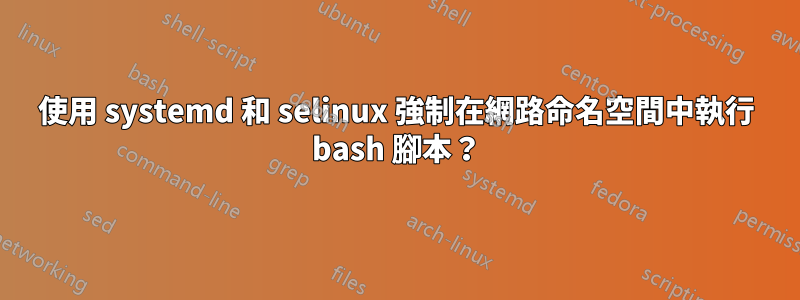 使用 systemd 和 selinux 強制在網路命名空間中執行 bash 腳本？