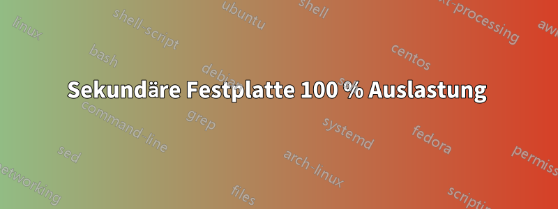 Sekundäre Festplatte 100 % Auslastung