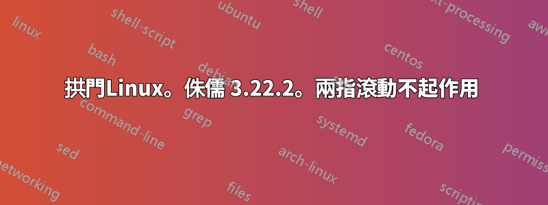 拱門Linux。侏儒 3.22.2。兩指滾動不起作用