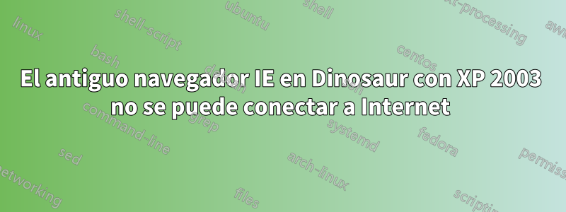 El antiguo navegador IE en Dinosaur con XP 2003 no se puede conectar a Internet