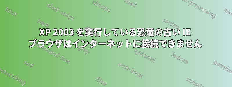 XP 2003 を実行している恐竜の古い IE ブラウザはインターネットに接続できません