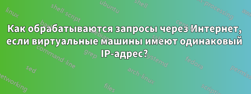 Как обрабатываются запросы через Интернет, если виртуальные машины имеют одинаковый IP-адрес?