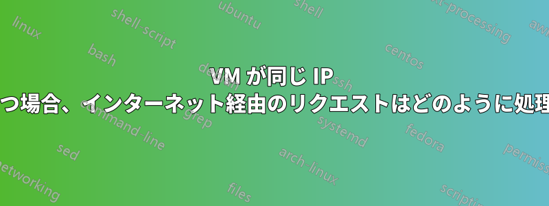 VM が同じ IP アドレスを持つ場合、インターネット経由のリクエストはどのように処理されますか?