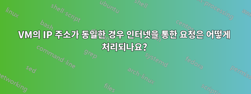 VM의 IP 주소가 동일한 경우 인터넷을 통한 요청은 어떻게 처리되나요?