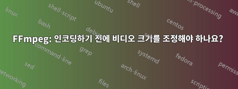 FFmpeg: 인코딩하기 전에 비디오 크기를 조정해야 하나요?