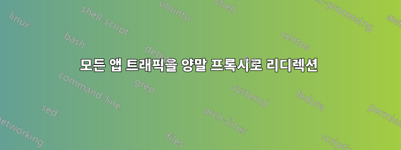 모든 앱 트래픽을 양말 프록시로 리디렉션