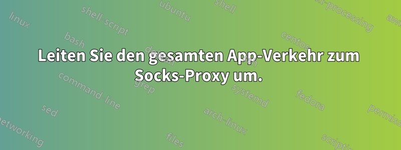 Leiten Sie den gesamten App-Verkehr zum Socks-Proxy um.