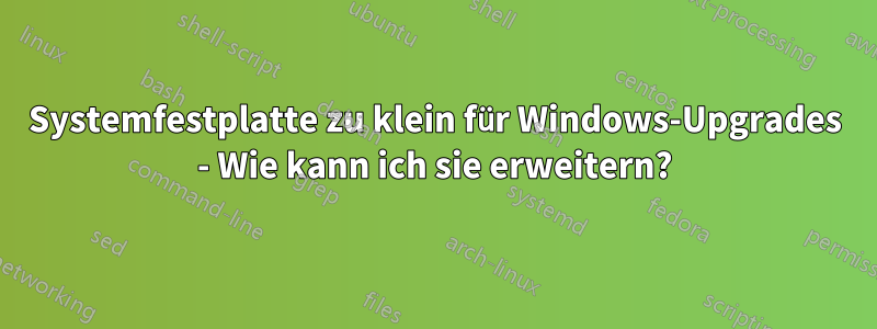 Systemfestplatte zu klein für Windows-Upgrades - Wie kann ich sie erweitern?