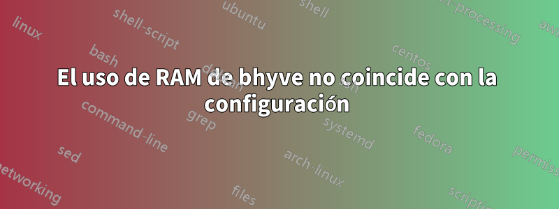 El uso de RAM de bhyve no coincide con la configuración