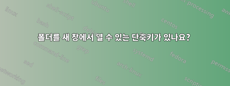 폴더를 새 창에서 열 수 있는 단축키가 있나요?