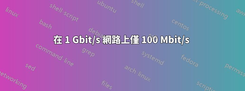 在 1 Gbit/s 網路上僅 100 Mbit/s