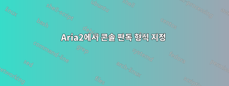 Aria2에서 콘솔 판독 형식 지정