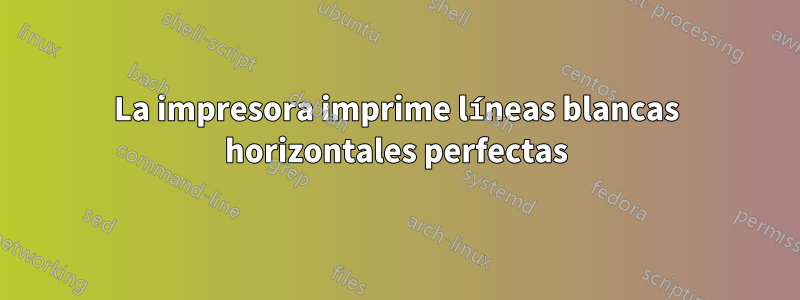 La impresora imprime líneas blancas horizontales perfectas