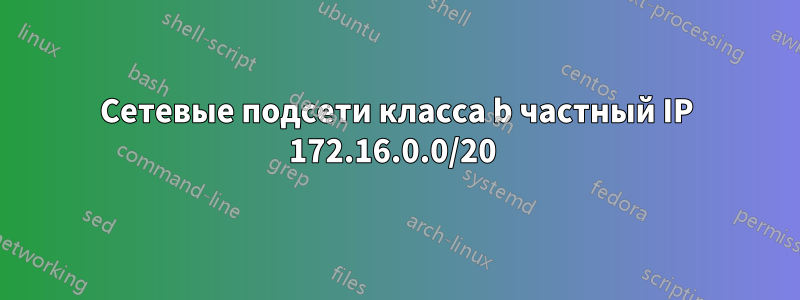 Сетевые подсети класса b частный IP 172.16.0.0/20 