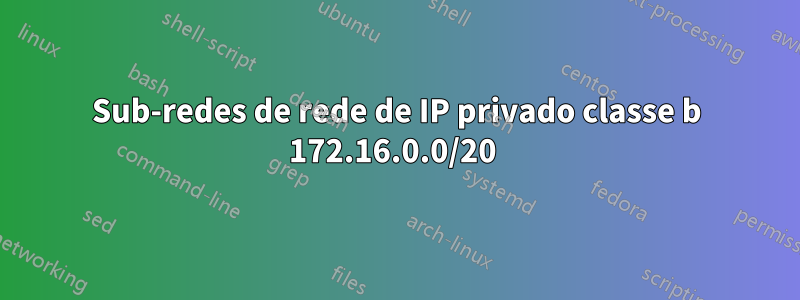 Sub-redes de rede de IP privado classe b 172.16.0.0/20 