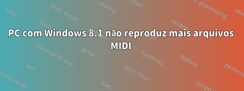 PC com Windows 8.1 não reproduz mais arquivos MIDI