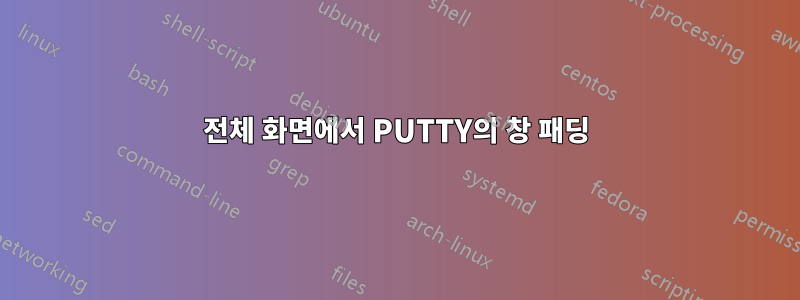 전체 화면에서 PUTTY의 창 패딩