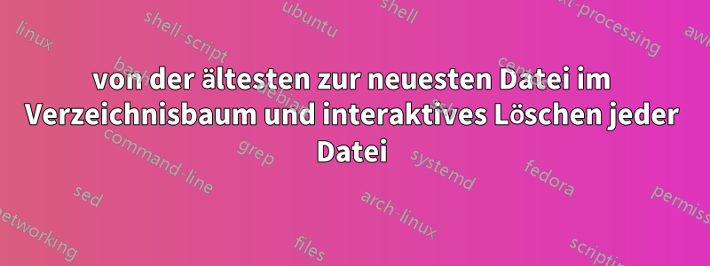 von der ältesten zur neuesten Datei im Verzeichnisbaum und interaktives Löschen jeder Datei