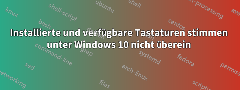 Installierte und verfügbare Tastaturen stimmen unter Windows 10 nicht überein