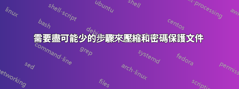 需要盡可能少的步驟來壓縮和密碼保護文件