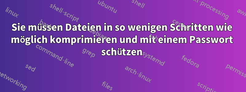 Sie müssen Dateien in so wenigen Schritten wie möglich komprimieren und mit einem Passwort schützen