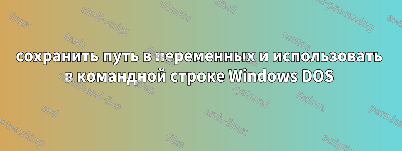 сохранить путь в переменных и использовать в командной строке Windows DOS