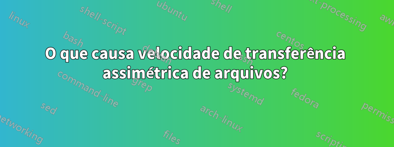 O que causa velocidade de transferência assimétrica de arquivos?