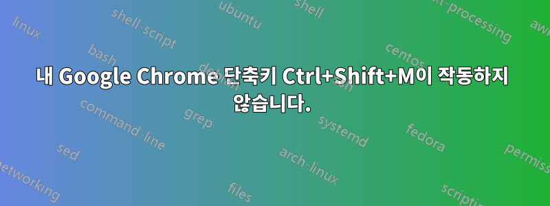 내 Google Chrome 단축키 Ctrl+Shift+M이 작동하지 않습니다.