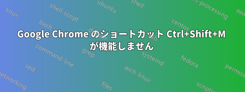 Google Chrome のショートカット Ctrl+Shift+M が機能しません