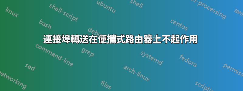 連接埠轉送在便攜式路由器上不起作用