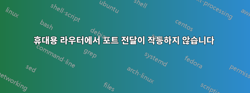 휴대용 라우터에서 포트 전달이 작동하지 않습니다