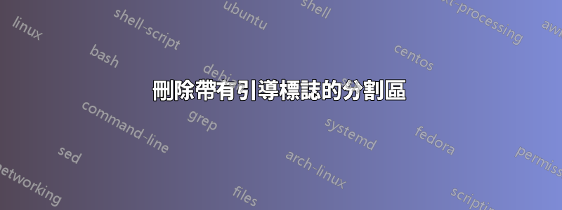 刪除帶有引導標誌的分割區