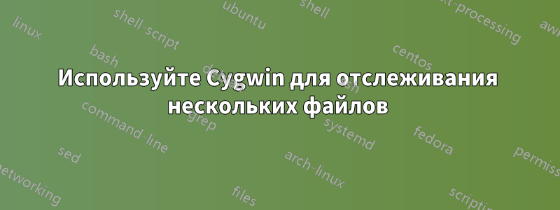 Используйте Cygwin для отслеживания нескольких файлов