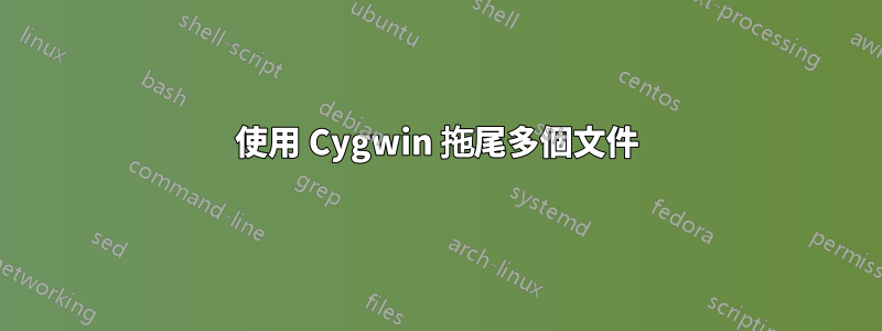 使用 Cygwin 拖尾多個文件