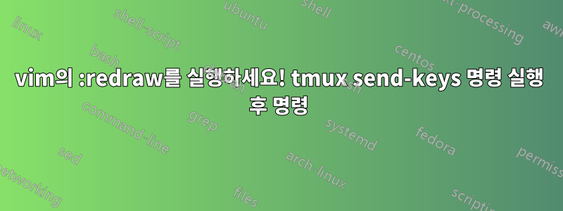 vim의 :redraw를 실행하세요! tmux send-keys 명령 실행 후 명령
