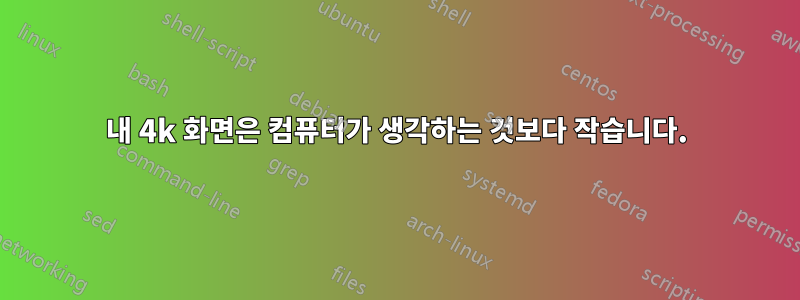내 4k 화면은 컴퓨터가 생각하는 것보다 작습니다.