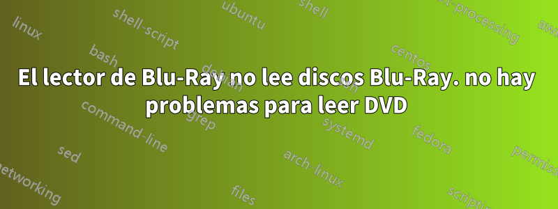 El lector de Blu-Ray no lee discos Blu-Ray. no hay problemas para leer DVD
