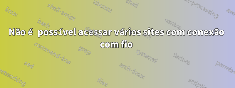 Não é possível acessar vários sites com conexão com fio