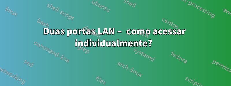 Duas portas LAN – como acessar individualmente? 