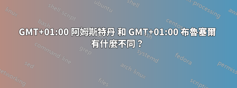 GMT+01:00 阿姆斯特丹 和 GMT+01:00 布魯塞爾 有什麼不同？