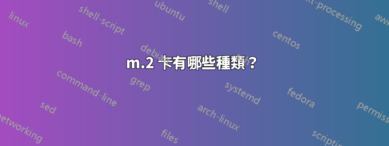 m.2 卡有哪些種類？