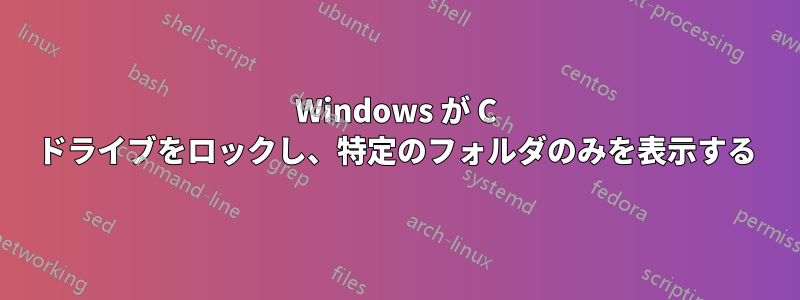 Windows が C ドライブをロックし、特定のフォルダのみを表示する