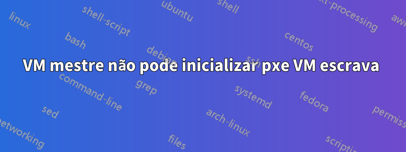 VM mestre não pode inicializar pxe VM escrava
