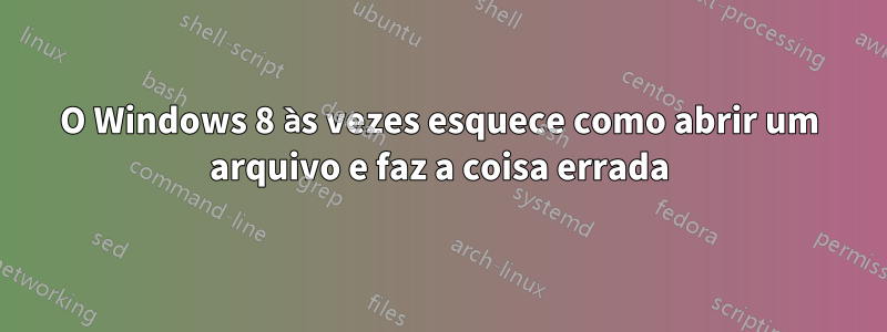 O Windows 8 às vezes esquece como abrir um arquivo e faz a coisa errada