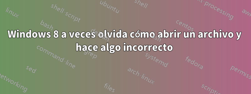 Windows 8 a veces olvida cómo abrir un archivo y hace algo incorrecto