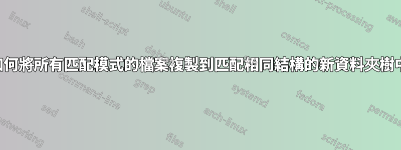 如何將所有匹配模式的檔案複製到匹配相同結構的新資料夾樹中