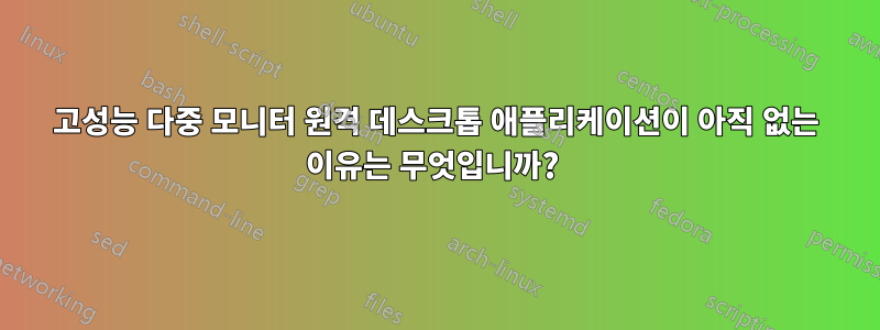 고성능 다중 모니터 원격 데스크톱 애플리케이션이 아직 없는 이유는 무엇입니까? 